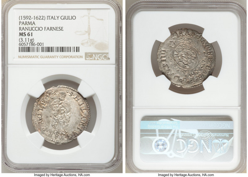 Parma. Ranuccio Farnese Giulio ND (1592-1622) MS61 NGC, 28mm. 3.11gm. 

HID098...