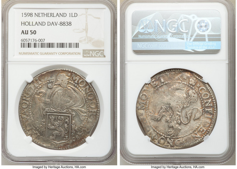 Holland. Provincial Lion Daalder 1598 AU50 NGC, Dav-8838. 

HID09801242017

...