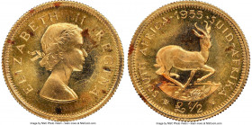 Elizabeth II gold Proof 1/2 Pound 1955 PR64 NGC, South Africa mint, KM53. AGW 0.1177 oz. 

HID09801242017

© 2020 Heritage Auctions | All Rights R...