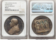 Vatican City. Pius XII silver "Birthday" Medal 1956 MS63 NGC, Modesti-242. PIVS XII PONTIFEX MAXIMVS ANNO MCMLVI His bust left / IVSTITIAE VINDEX CARI...