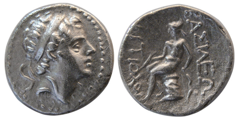 SELEUKID KINGS, Antiochus III. 223-187 BC. AR Drachm (4.16 gm; 17 mm). Antioch, ...