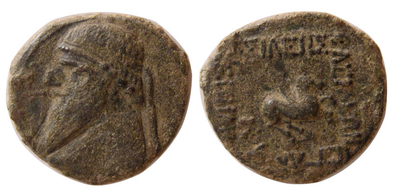 KINGS of PARTHIA. Mithradates II. 121-91 BC. Æ Tetrachalkon (3.76 gm; 17 mm). Rh...