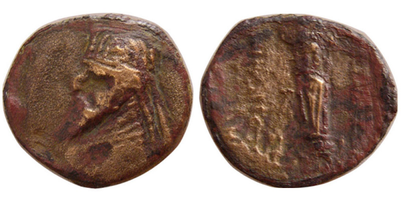 KINGS of PARTHIA. Sinatruces. 93-70 BC. Æ Chalkous (1.28 gm; 14 mm). Susa mint. ...