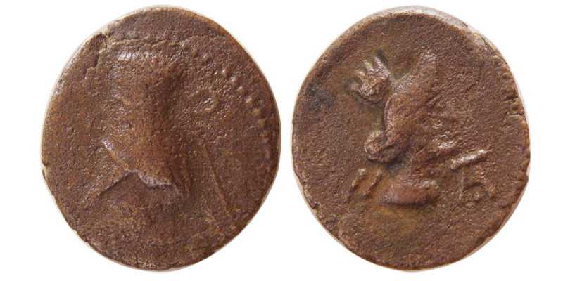 KINGS of PARTHIA. Mithradates IV ?. 58/7-55 BC. Æ (1.50 gm; 14 mm). Sellwood typ...