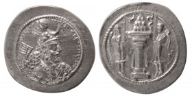 SASANIAN KINGS. Yazdgard I. 393-420 AD.  Silver Drachm.