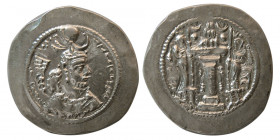SASANIAN KINGS. Yazdgard I. AD. 393-420. Silver Drachm