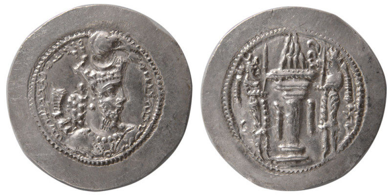 SASANIAN KINGS. Varhran (Bahram) V. 420-438 AD. Silver Drachm (4.22 gm; 29 mm). ...