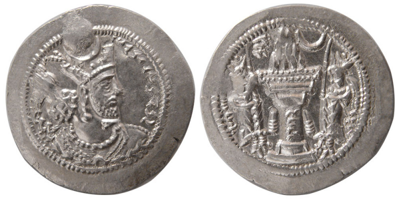 SASANIAN KINGS. Varhran (Bahram) V. 420-438 AD. Silver Drachm (4.22 gm; 28 mm). ...