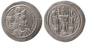 SASANIAN KINGS. Varhran (Bahram) V. 420-438 AD. Silver Drachm.