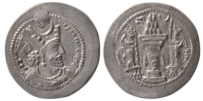 SASANIAN KINGS. Varhran (Bahram) V. 420-438 AD. Silver Drachm (4.26 gm; 28 mm). ...