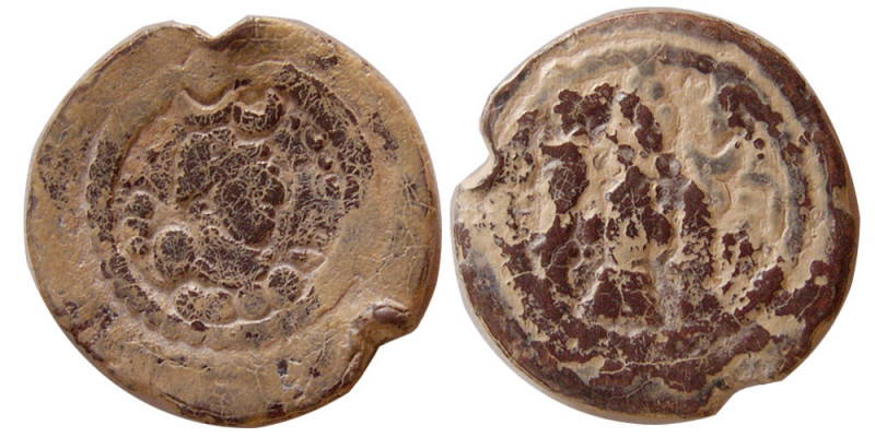 SASANIAN KINGS. Peroz. AD. 457/9-484. PB (Lead) (2.26 gm; 16 mm). obverse: Peroz...