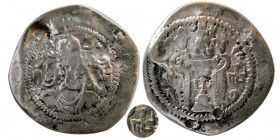 TURKO-HEPHTALITE. Imitiation of Hormizd IV. Silver Drachm