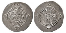 SASANIAN KINGS. Khosrau II. AD. 590-628. Silver Drachm