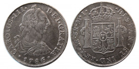 SPANISH COLONIAL. PERU, Carolus III. 1786. AR 8 Reales