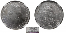 SPANISH COLONIAL, LIMA, Carolus IIII. 1805 J.P. AR 8 Reales. NGC-UNC