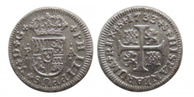 SPANISH COLONIAL. Phillipus V. 1733. Silver 1/2 Reales
