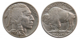 UNITED STATES. 1937-D. Buffalo Nickel. UNC.