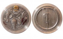 REPUBLIC of Cameroon. Viking the Ax Man. Silver 3 OZ. Pure Silver Medallion