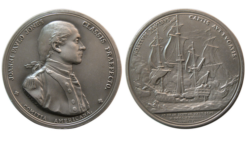 UNITED STATES. Commemorative Pewter Medallion (20.92 gm; 38 mm). John Paul Jones...