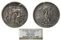 SWISS SHOOTING FESTIVAL. 1898. AR Medal. NGC-MS 62.