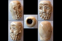 NEO-SUMERIAN. Circa 2250-2050 BC. Hand carved bone Head Amulet.