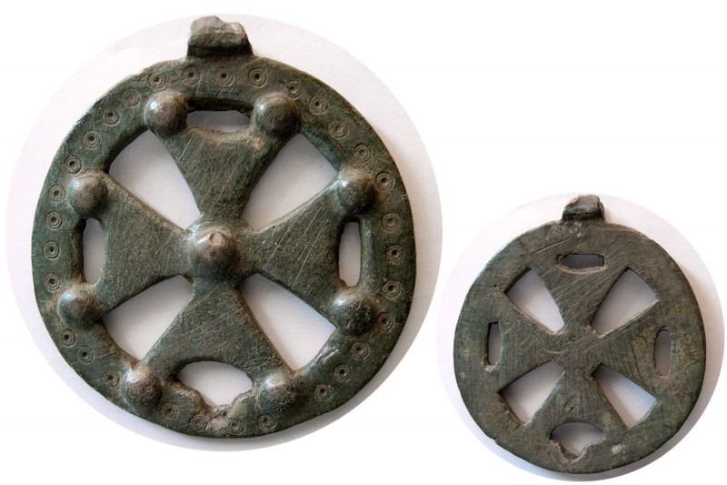 BYZANTINE EMPIRE. Ca. 7th-8th. Century AD. Bronze Large Pendent(50.82 gm; 55mm)....