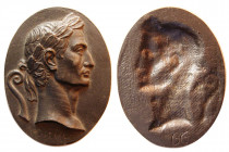 ITALY, Renaissance. The Emperor. Uniface Oval Cast Bronze Plaquette