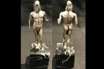 GREEK. Silver Nude Statue of the Spartan Warrior. Circa early 1900s.