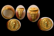 HELIOS. Custom-Made 18K Gold Cameo Ring of Helios.