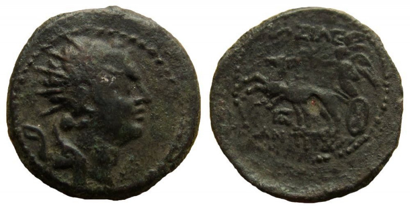 Seleukid Kingdom. Antiochos IV Epiphanes, 175-164 BC. AE 20 mm. 5.32 gm. Ake-Pto...