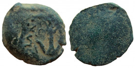 Judean Kingdom. Alexander Jannaeus, 104-76 BC. AE Prutah. One side struck only.