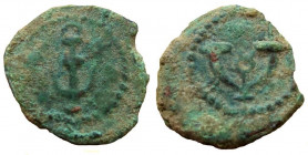Judaea. Herod I The Great, 40 - 4 BC. AE Prutah. Jerusalem mint.
