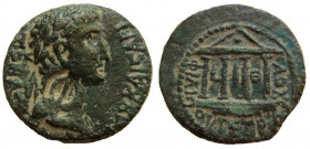 Judaea. Herod IV Philip, with Tiberius, 4 BC-34 AD. AE 19 mm. Caesarea Paneas mint.