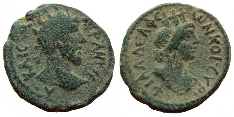 Decapolis. Philadelphia. Marcus Aurelius, 161-180 AD. AE 20 mm. 6.62 gm. 
Obver...