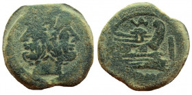 Sextus Pompey, 43-36 BC. AE 32 mm. Uncertain Sicilian mint.