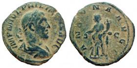 Philip I, 244-249 AD. AE AS. Rome mint.