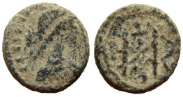 Vandals. Pseudo-Imperial coinage. AE 10 nummi. Carthage mint.  Struck under Gaiseric or Huneric. In the name of Marcian.