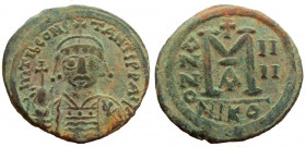 Tiberius II Constantine, 578-582 AD. AE Follis. Nicomedia mint.