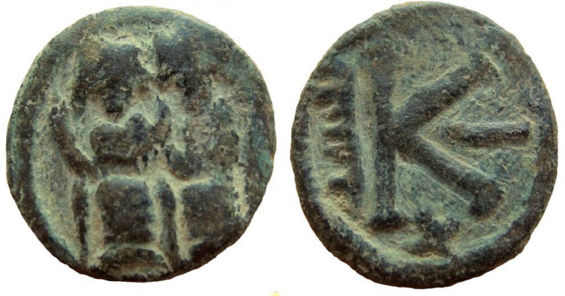 Umayyad Caliphate. Arab-Byzantine coinage. AE 18 mm. 2.92 gm. Baysan (Scythopoli...