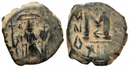 Umayyad Caliphate. Arab-Byzantine coinage. Standing emperor type. AE fals.