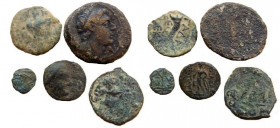 Lot of 5 various ancient coins.