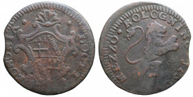 BOLOGNA - Stato Pontificio. Benedetto XIV (1740-1758). Mezzo bolognino 175?. AE gr. 5,89 mm 27,8. MB