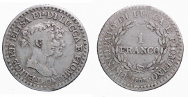 FIRENZE. Lucca e Piombino. Elisa Bonaparte e Felice Baciocchi (1805-1814). 1 Franco 1808. Ag (4,91 g - 22,6 mm). Gig.10. qBB