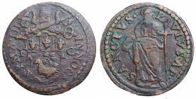 GUBBIO - Stato Pontificio. Innocenzo X (1644-1655). Quattrino AE gr. 3,21 mm 19,2. BB