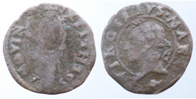 MANTOVA. Federico II Gonzaga (1519-1530). Sesino con Santa Caterina e Virgilio. Mi (0,74 g). Bignotti 46. MB+