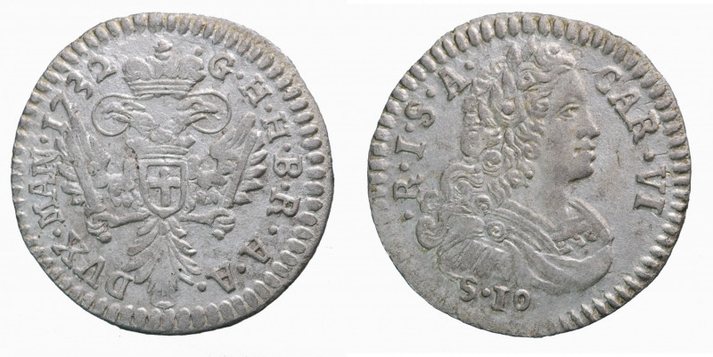 MANTOVA. Carlo VI d'Asburgo (1707-1740). 10 soldi 1732. Bignotti 3; MIR 753/2. S...