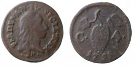 NAPOLI. Ferdinando IV di Borbone (1759-1816). 4 Cavalli 1791. AE gr. 1,88. Magliocca 341; Gig.168. MB-BB