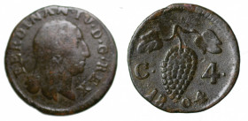 NAPOLI. Ferdinando IV di Borbone (1759-1816). 4 Cavalli 1804. AE gr. 2,28. Magliocca 399; Gig.170 R. qBB