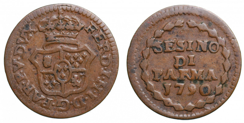 PARMA. Ferdinando I di Borbone. Sesino 1790. AE gr. 1,10 mm 16,4. MIR 1088/7. BB