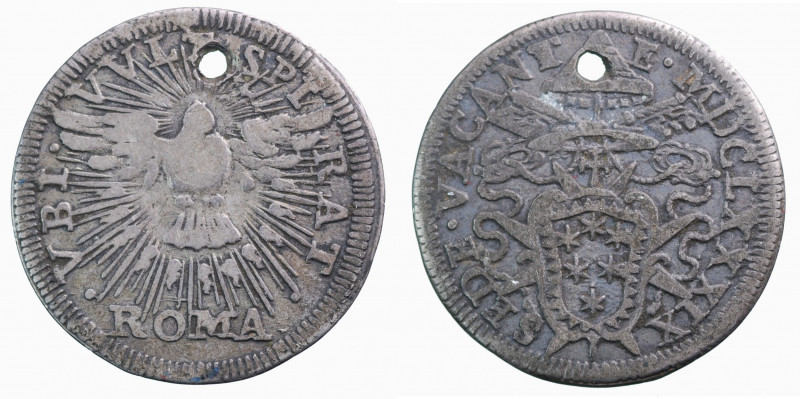 ROMA - Stato Pontificio. Sede Vacante 1689. Grosso Ag. (gr 1.40, mm 19.2). MIR 2...